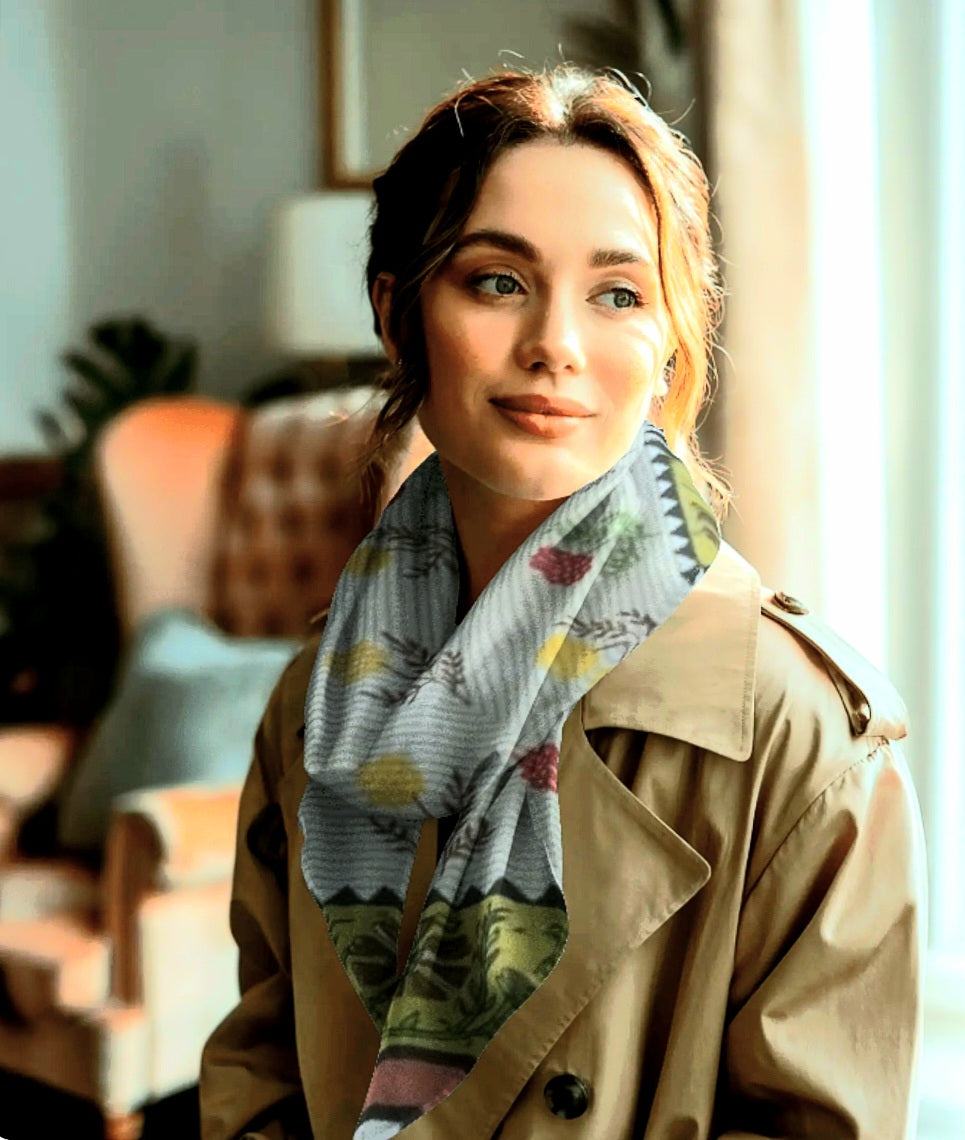 MITHILA FLORAL ART SCARF