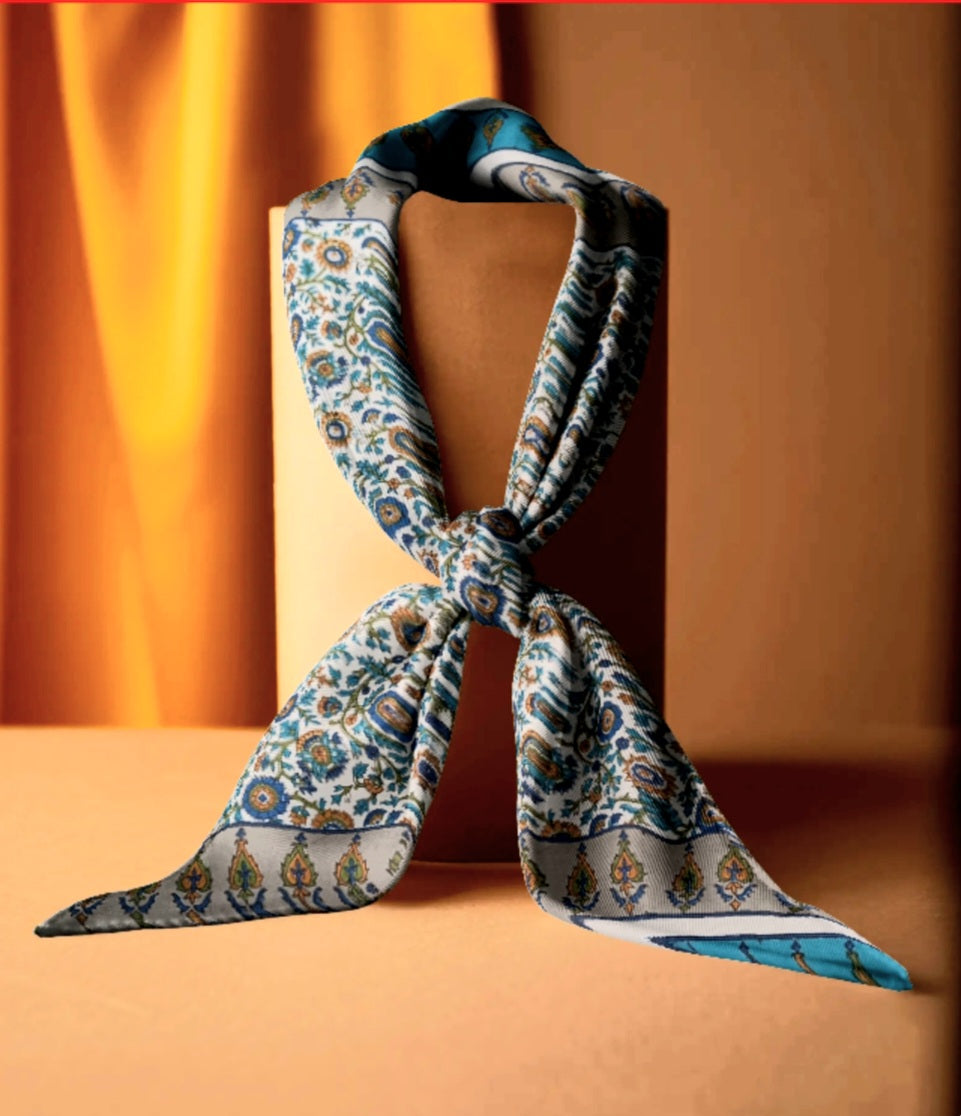 MIRAGE BLUE MOSAIC SCARF