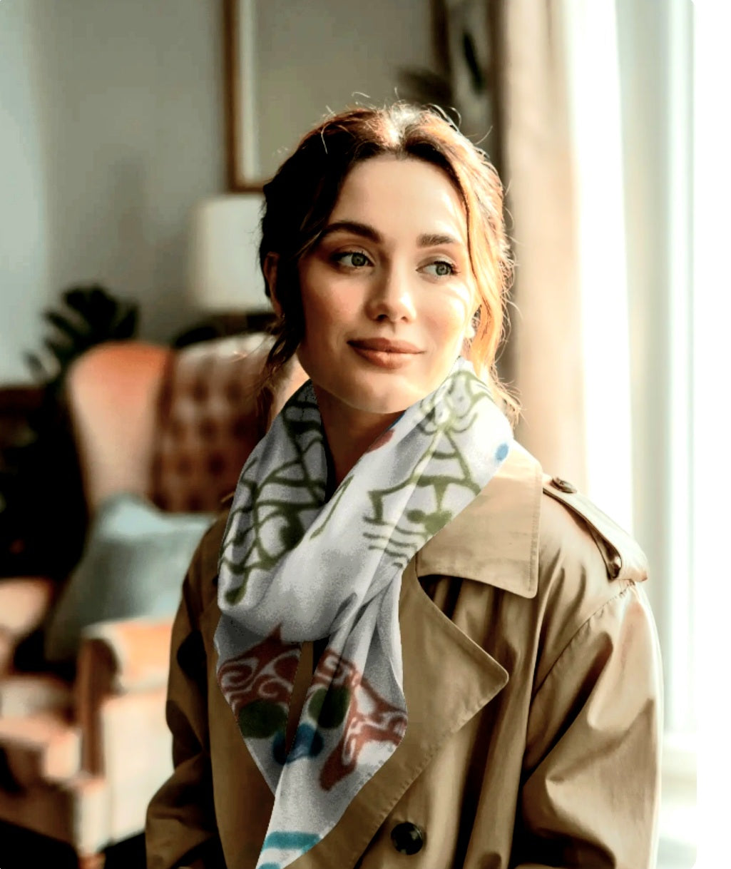 MODERNIST ABSTRACT TRIBAL FUSION ART SCARF