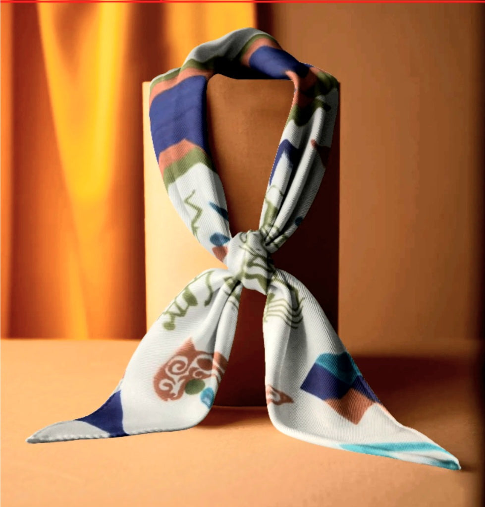 MODERNIST ABSTRACT TRIBAL FUSION ART SCARF