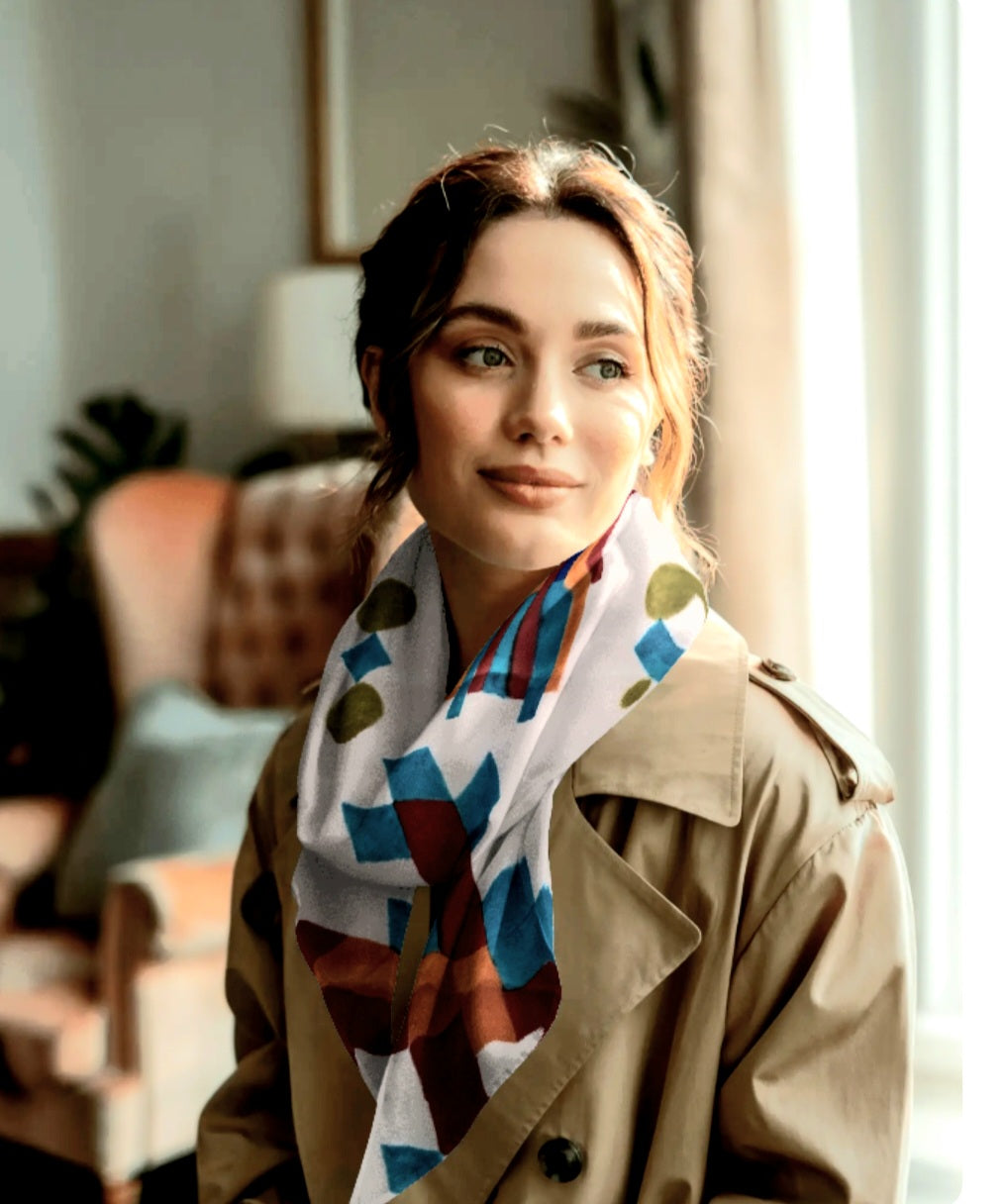 WARLI GEOMETRIC SCARF