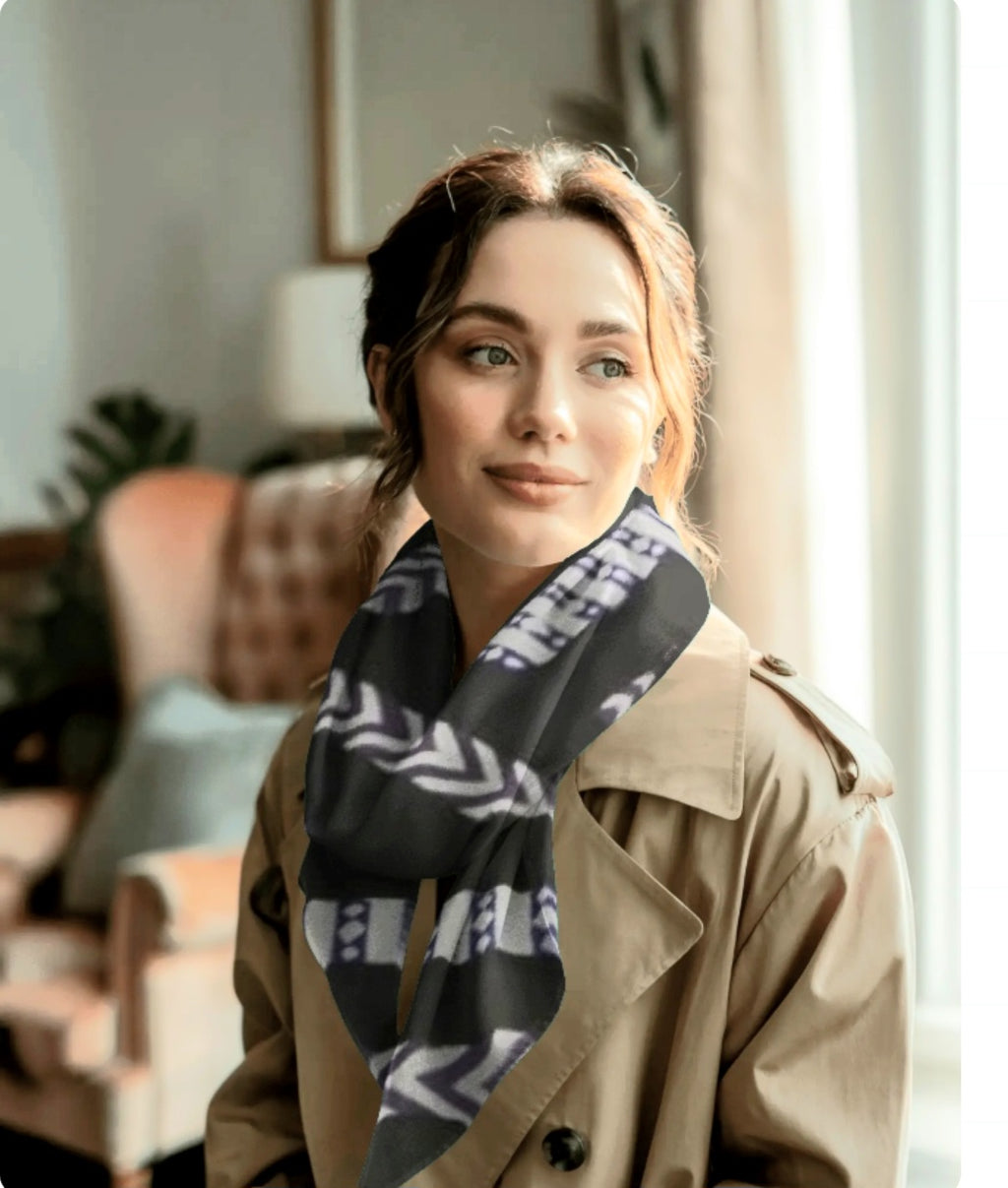 MIDNIGHT MAZE GEOMETRIC SCARF