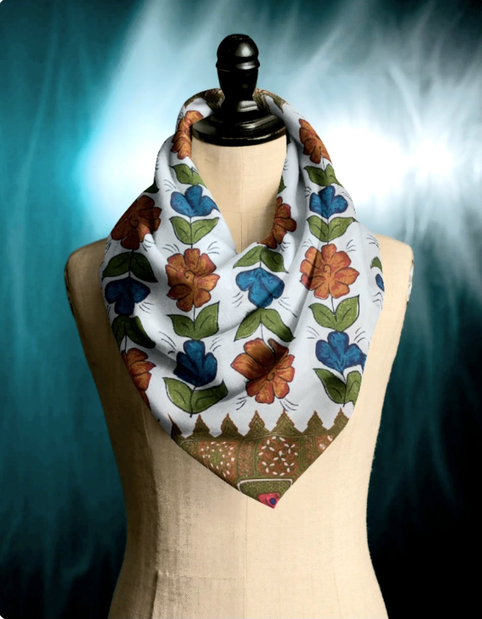 FLORAL SILK SCARF