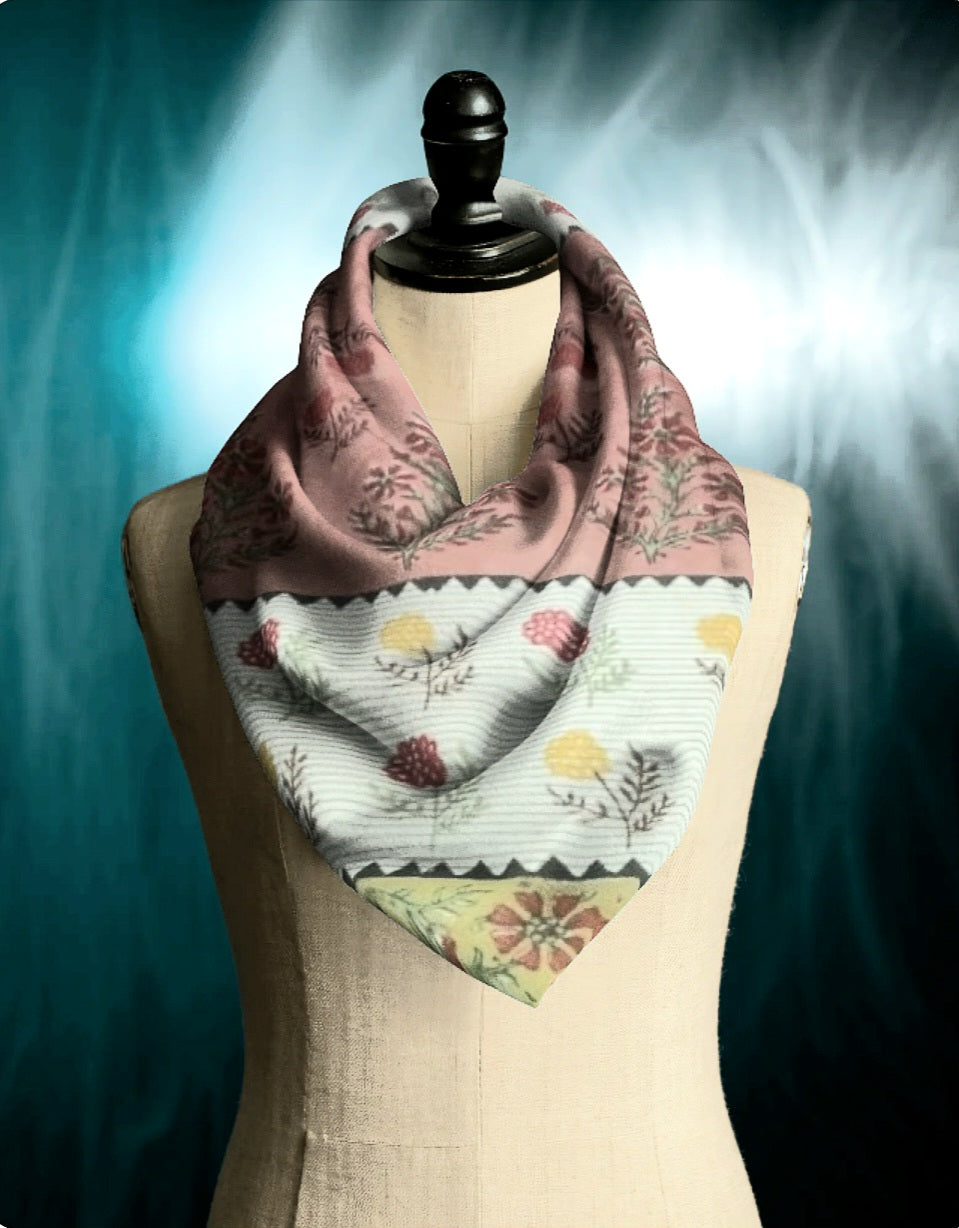 MITHILA FLORAL ART SCARF