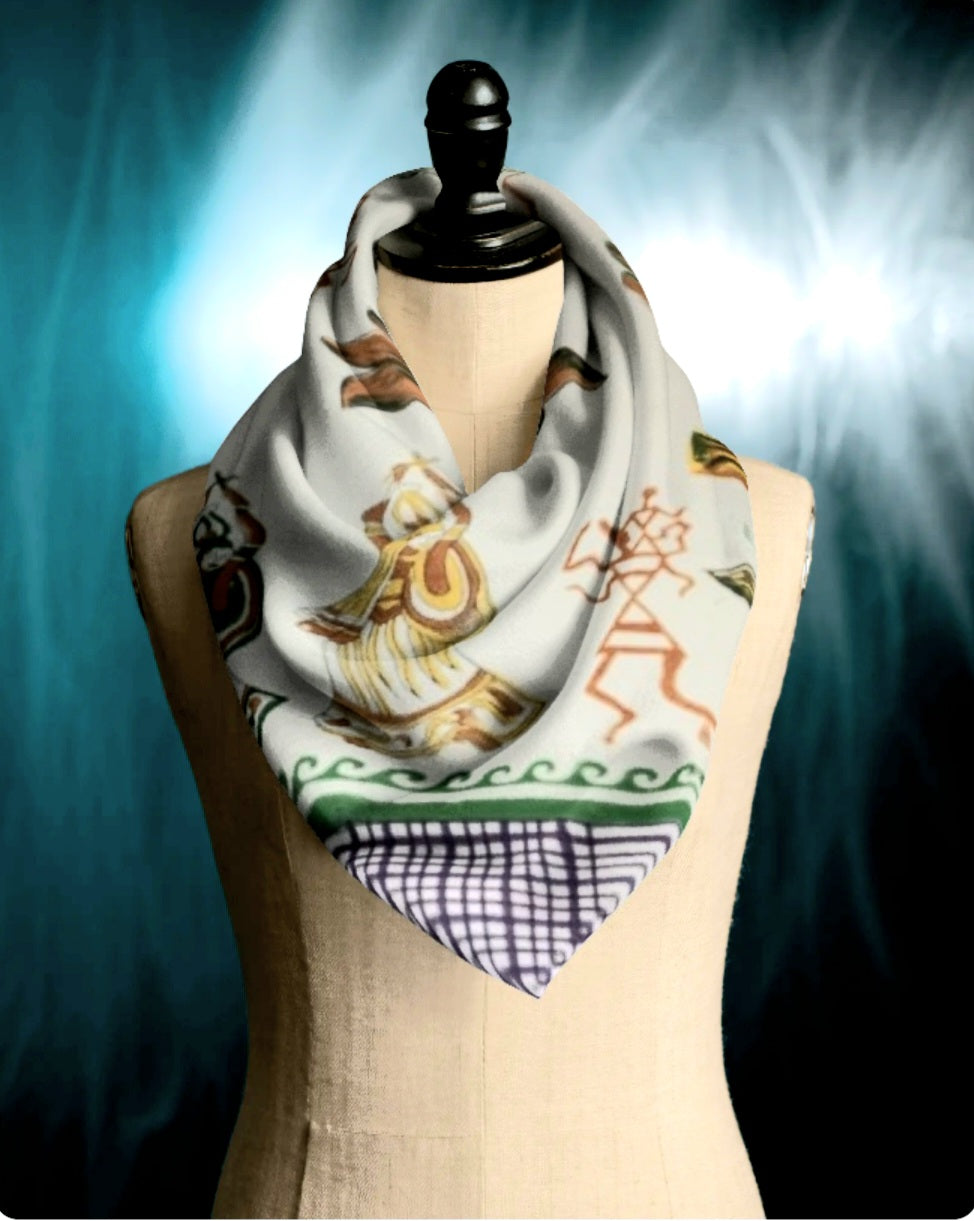 WARLI - THEMED SILK SCARF