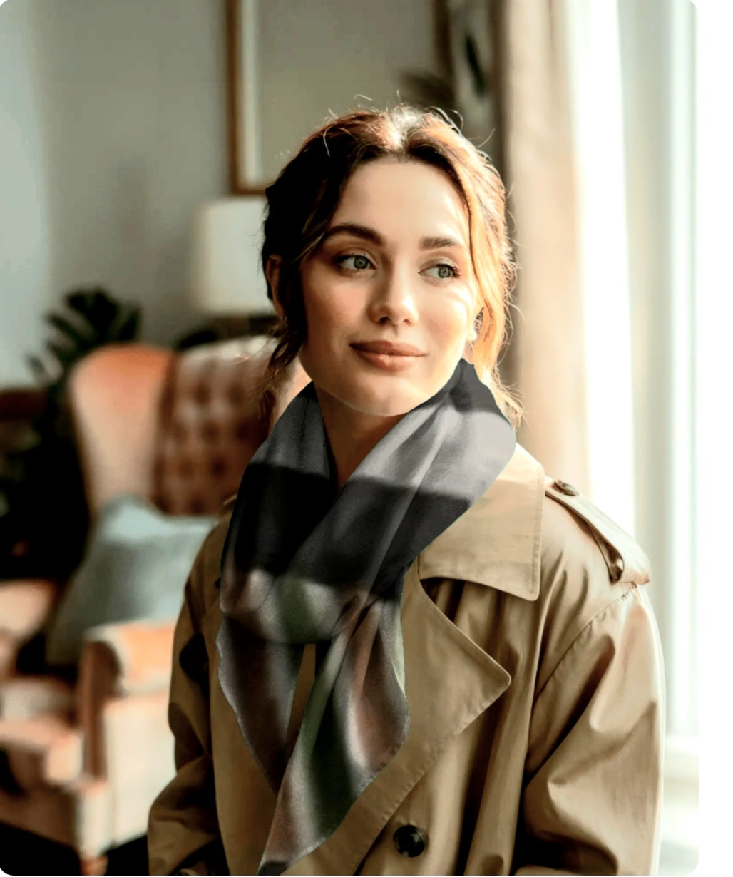 VINTAGE GEOMETRIC BIG DIAMOND SILK SCARF