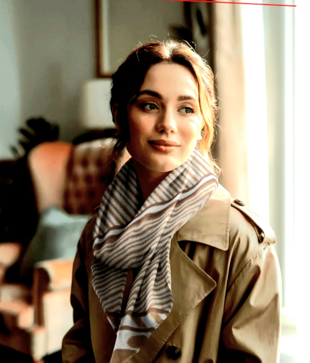 TERRA LINES SILK SCARF