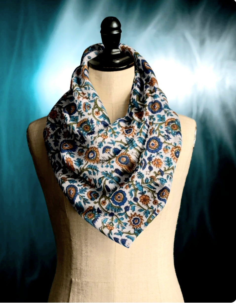 MIRAGE BLUE MOSAIC SCARF